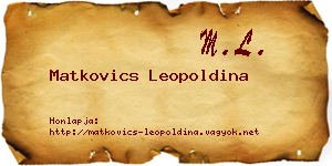Matkovics Leopoldina névjegykártya